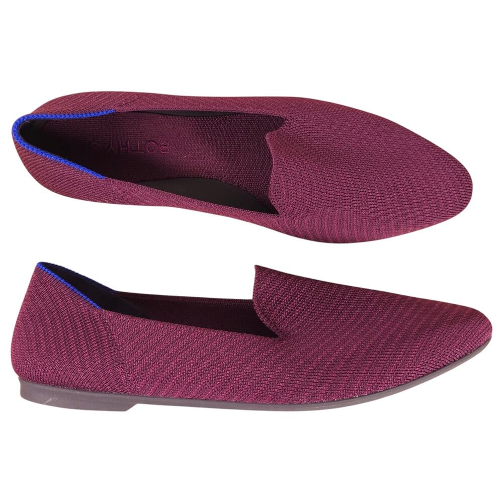 Rothy's The Almond Loafer Plum Twill Sz 8